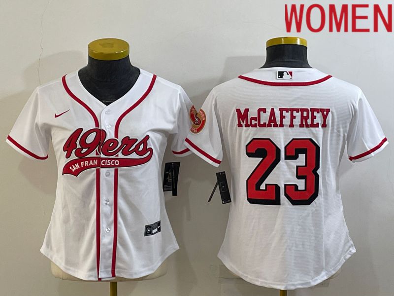 Women San Francisco 49ers #23 Mccaffrey White Nike Co branded NFL Jerseys1->san francisco 49ers->NFL Jersey
